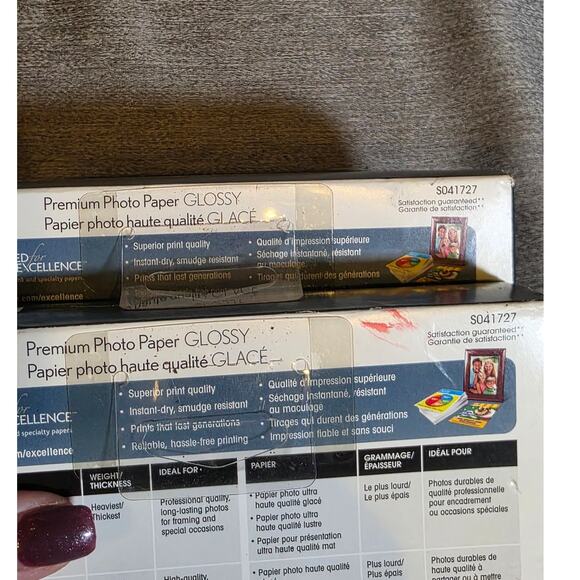 NEW 2 boxes - Epson 100-ct. Premium Glossy Ink Jet Photo Paper 4"x6" - S041727 - Picture 4 of 4